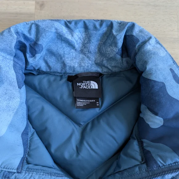 The North Face Alpz 2.0 Blue Camo Down Vest, Size Medium